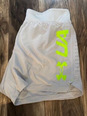 Men Under Armour gray -Skort with Neon Logo-size large